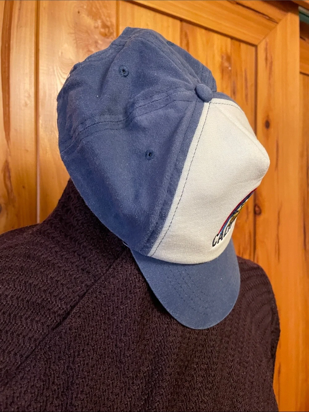 Kids California Embroidered Two-Tone Cap - Cream & Blue
